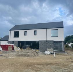 B Doherty Mobile Screed Factory with our Laser Guided Robot | delivers Sand cement screed in Donegal